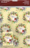 Traditional Wreath & Robin 6 Sheets Gift Wrap & 6 Tags