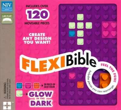 NIV Glow in the Dark Purple Hearts Flexi Bible