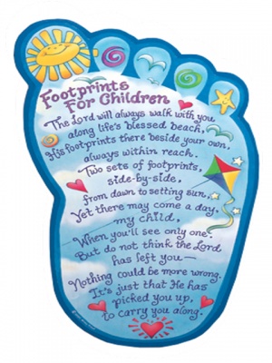 Footprints Childrens Wall Plaque