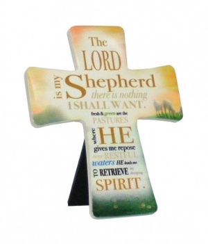 The Lord Is My Shepherd - Porcelain Cross