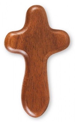 Walnut Wood Holding Cross - Large