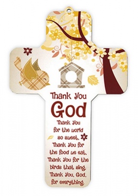 Thank You God - Wooden Cross Wall Plaque