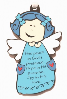 Find peace in Gods presence - Wooden Angel