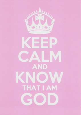 Keep Calm and Know That I Am God - Greetings Card (Pink)