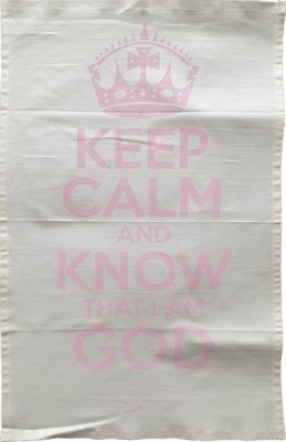Keep Calm and Know That I Am God - Tea Towel (Pink Text)