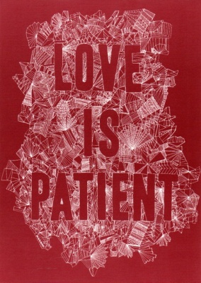 Love is Patient - Greetings Card (Red)