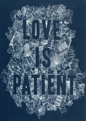 Love is Patient - Greetings Card (Blue)