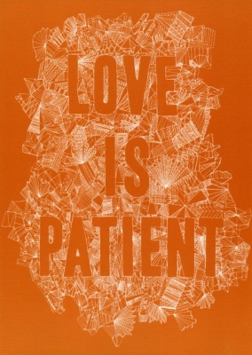 Love is Patient - Greetings Card (Orange)