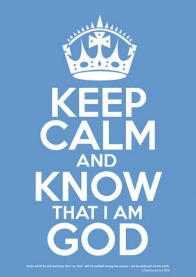Keep Calm & Know God - Poster (Sky Blue)