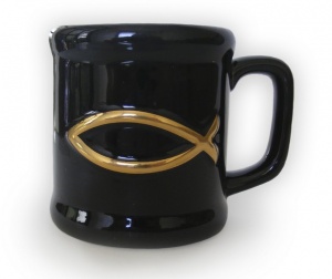 Black Ichthus Fish Mug