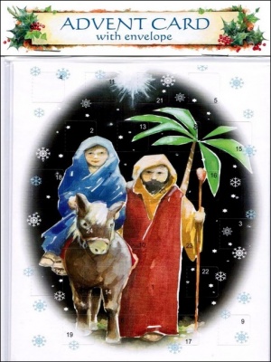Mary & Joseph Starry Night, Advent Calendar Greetings Cards