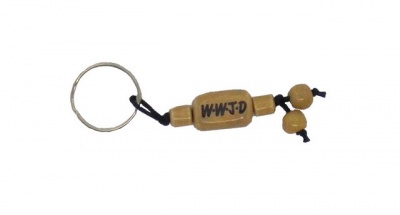 WWJD (What Would Jesus Do) Beige Ceramic Keyring