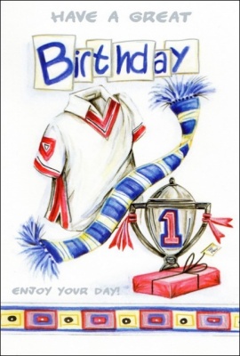 Happy Birthday - Greetings Card (Blue Scarf)