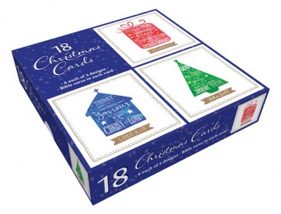 Red/Blue/Green Christmas Cards- 18 Box